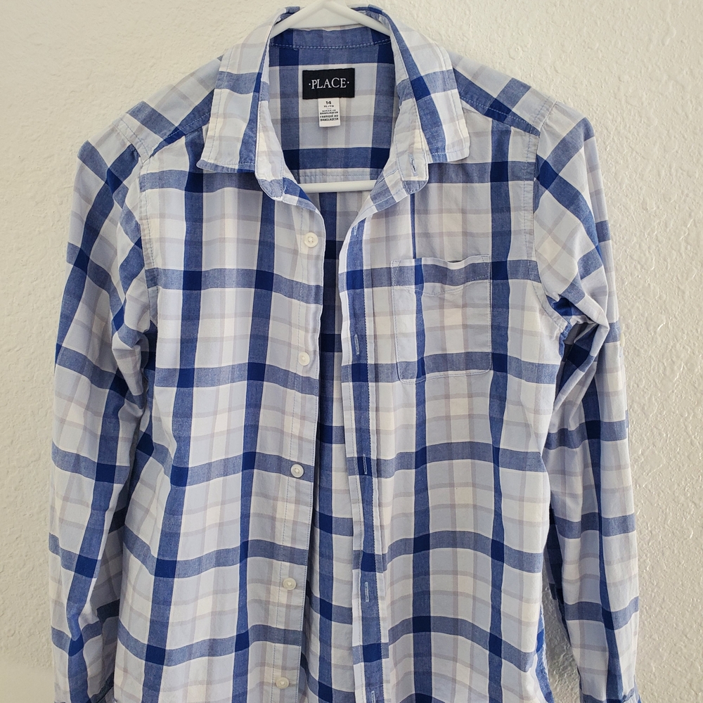 The Children's Place Blue and White Checkered Shirt